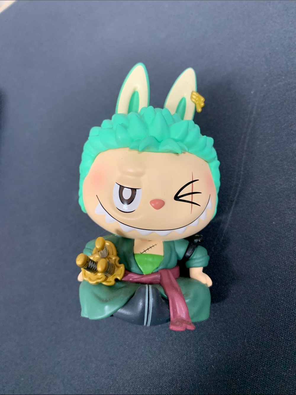 Green Bunny Warrior Collectible Figure - Cute Small Pets Decor